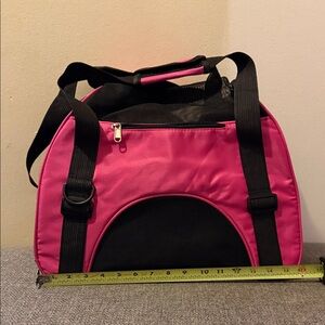 Pink and Black Pet Carrier Bag